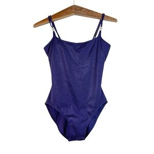 Le Cove Vintage Y2K Blue Textured One Piece Swimsuit Size 12 Beach Coastal